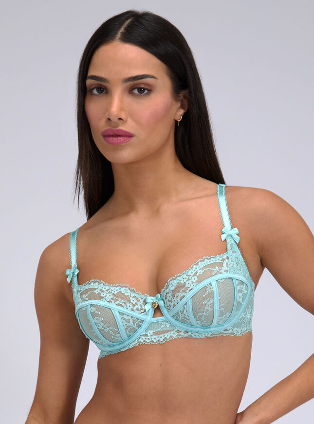 Lita sheer lace balconette bra